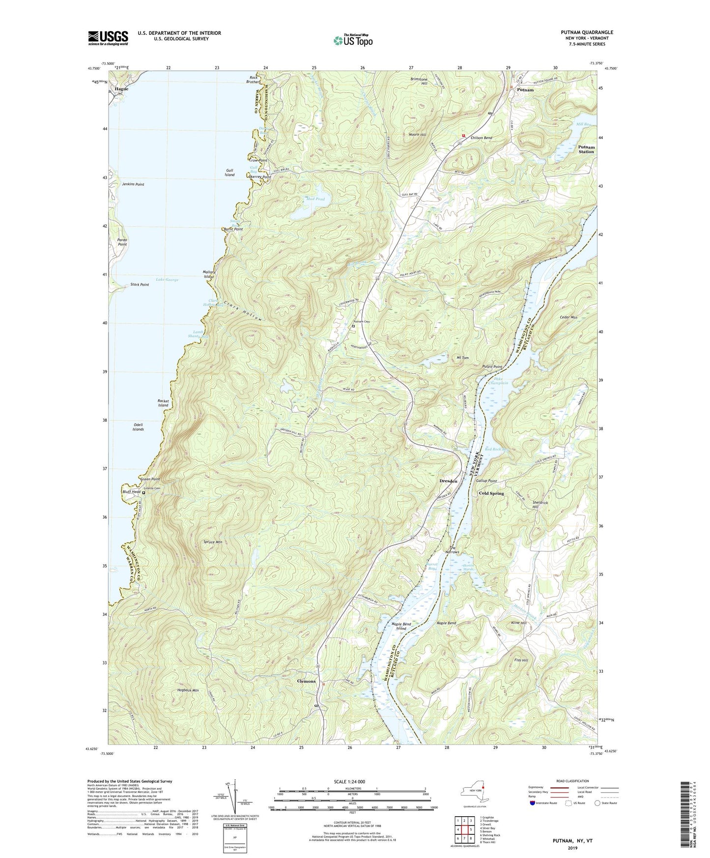Putnam New York US Topo Map Image