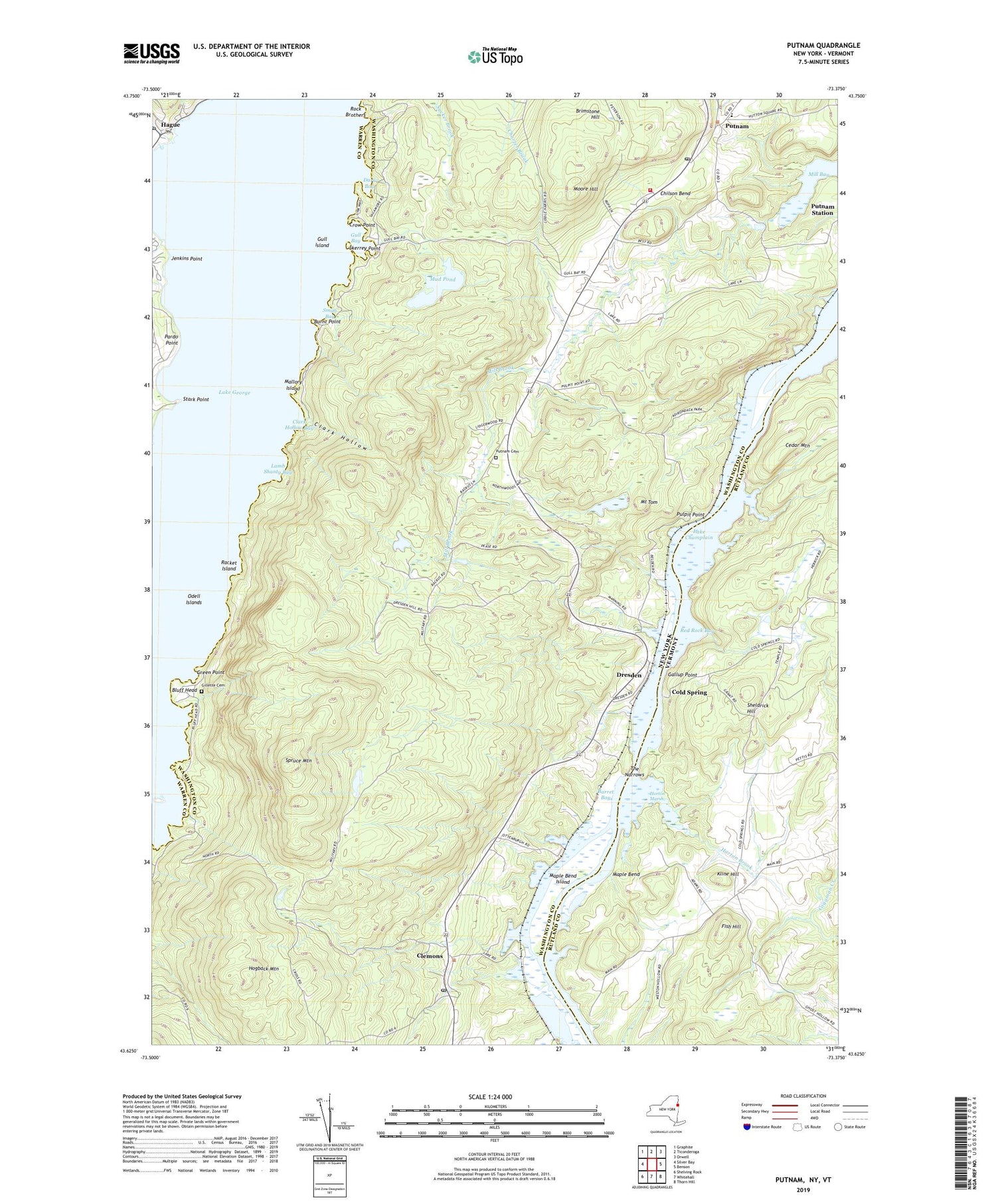 Putnam New York US Topo Map Image