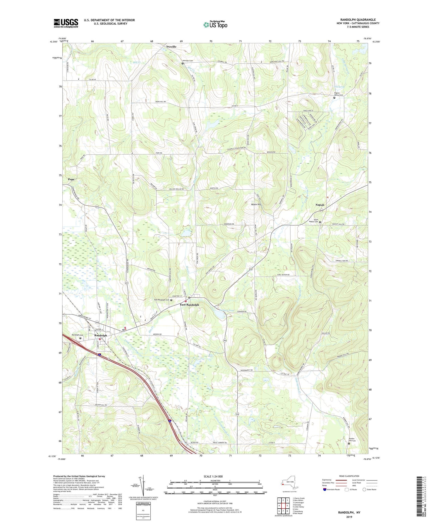 Randolph New York US Topo Map Image
