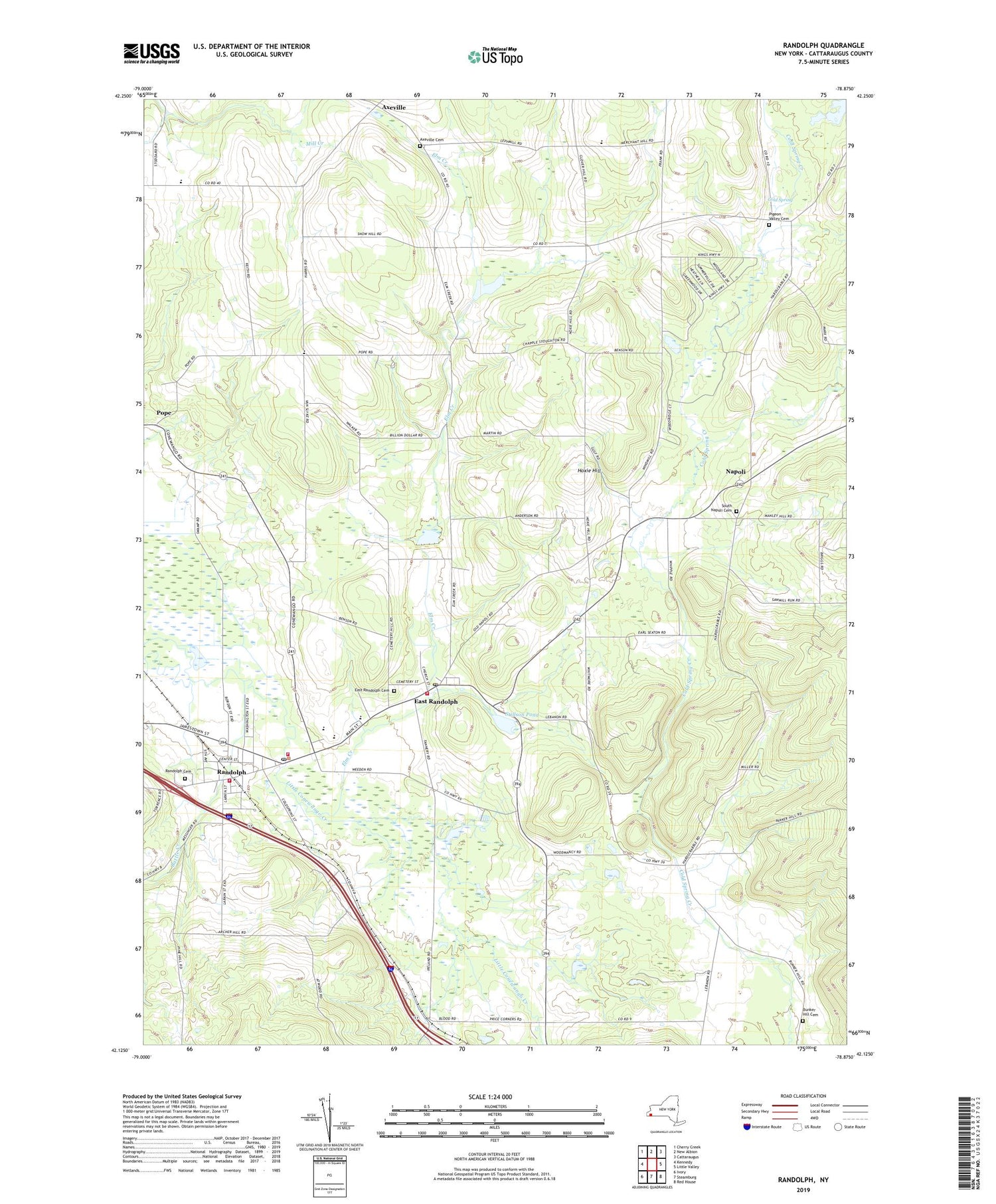Randolph New York US Topo Map Image