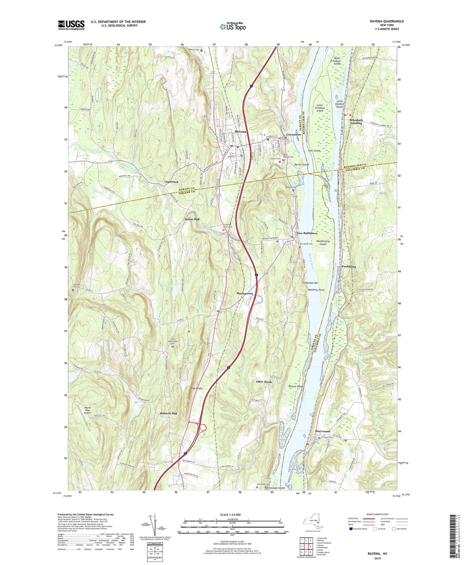 Ravena New York US Topo Map Image