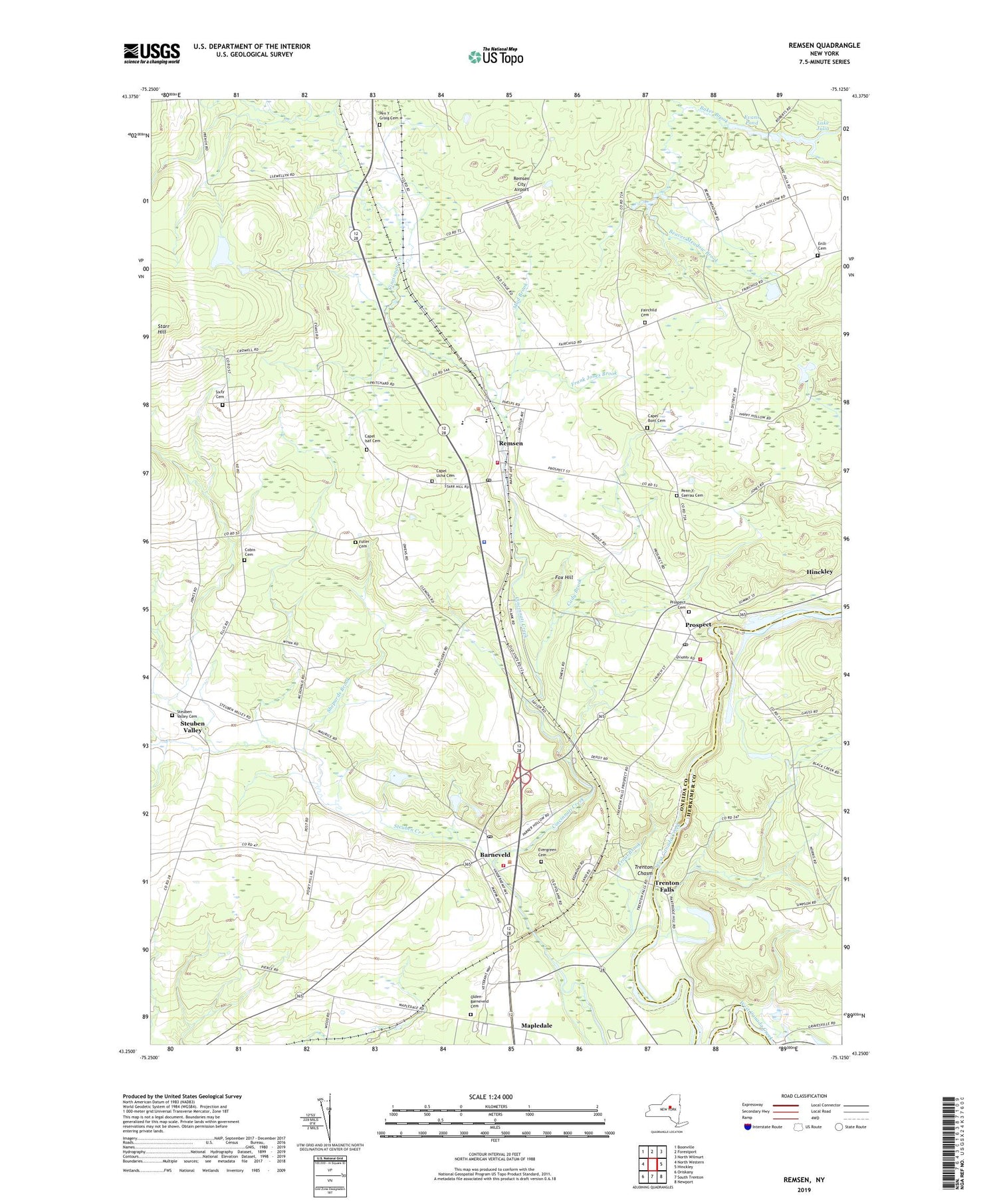 Remsen New York US Topo Map Image