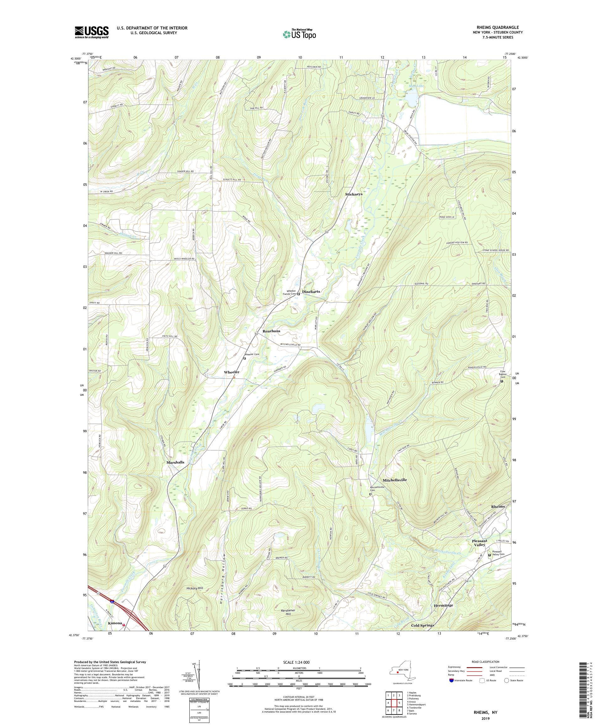 Rheims New York US Topo Map – MyTopo Map Store