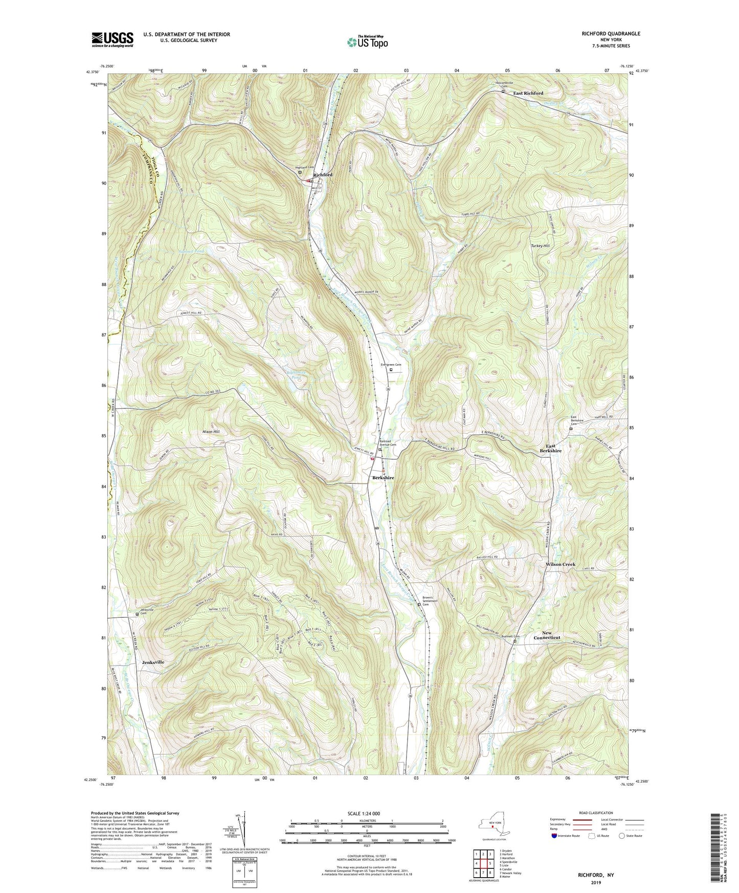 Richford New York US Topo Map Image