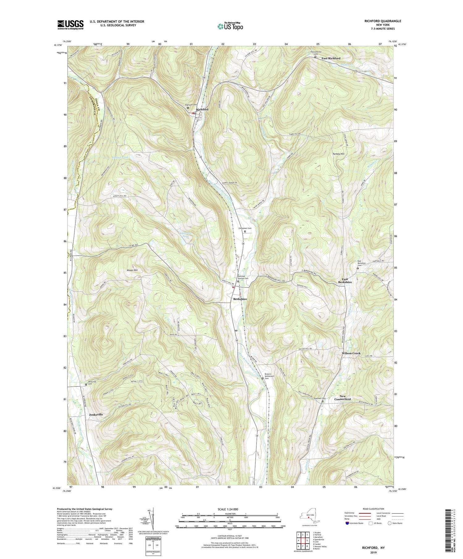 Richford New York US Topo Map Image