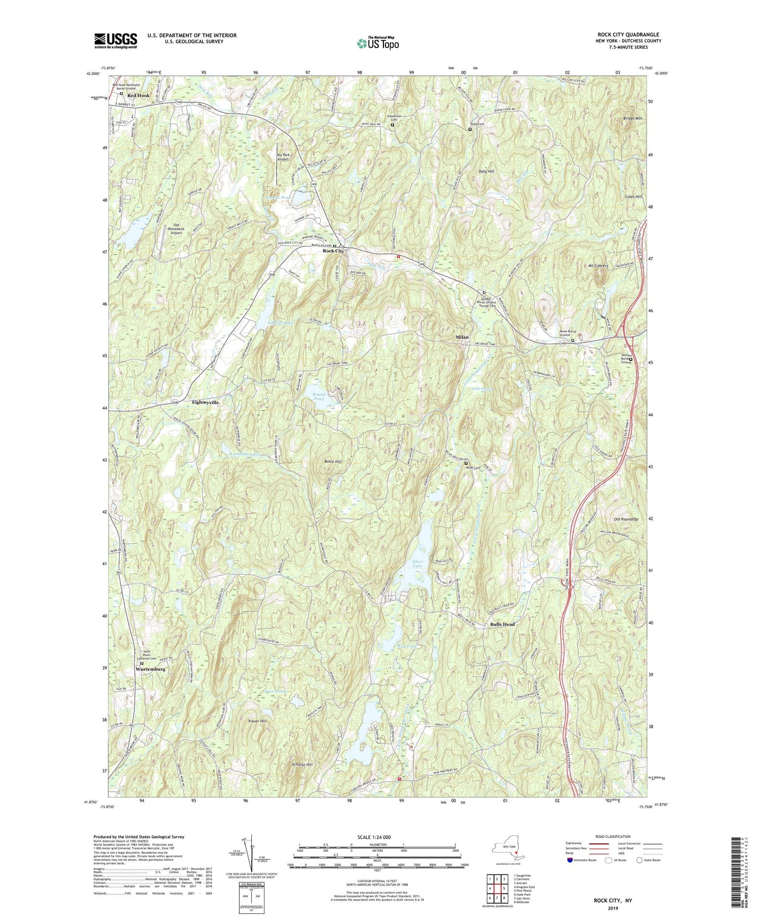 Rock City New York US Topo Map Image
