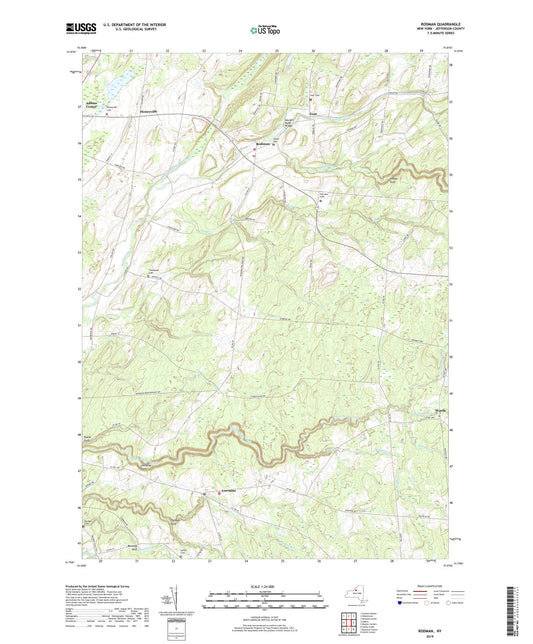 Rodman New York US Topo Map Image