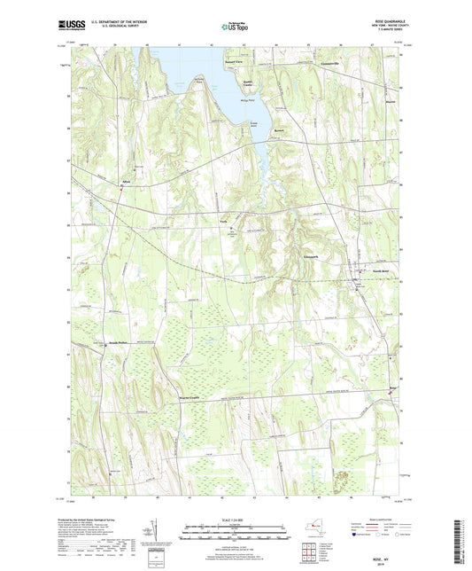 Rose New York US Topo Map Image