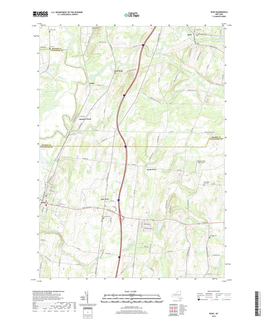 Rush New York US Topo Map Image