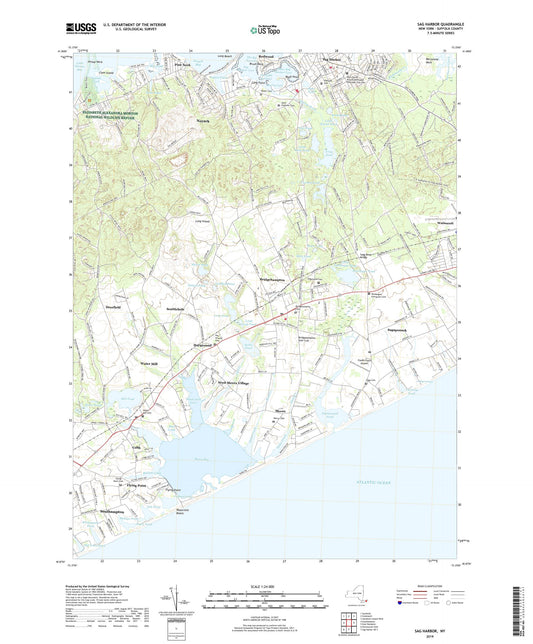 Sag Harbor New York US Topo Map Image