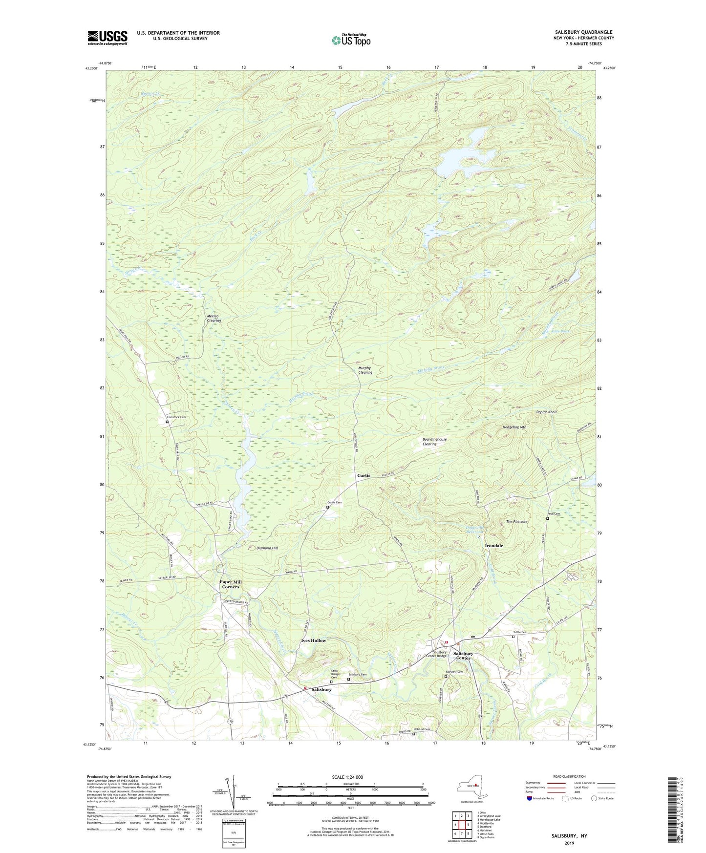 Salisbury New York US Topo Map Image