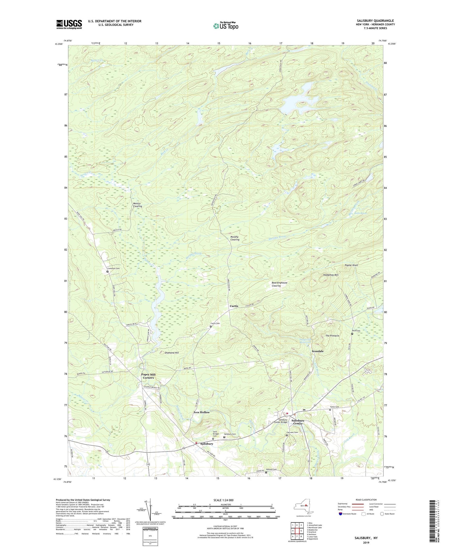 Salisbury New York US Topo Map Image