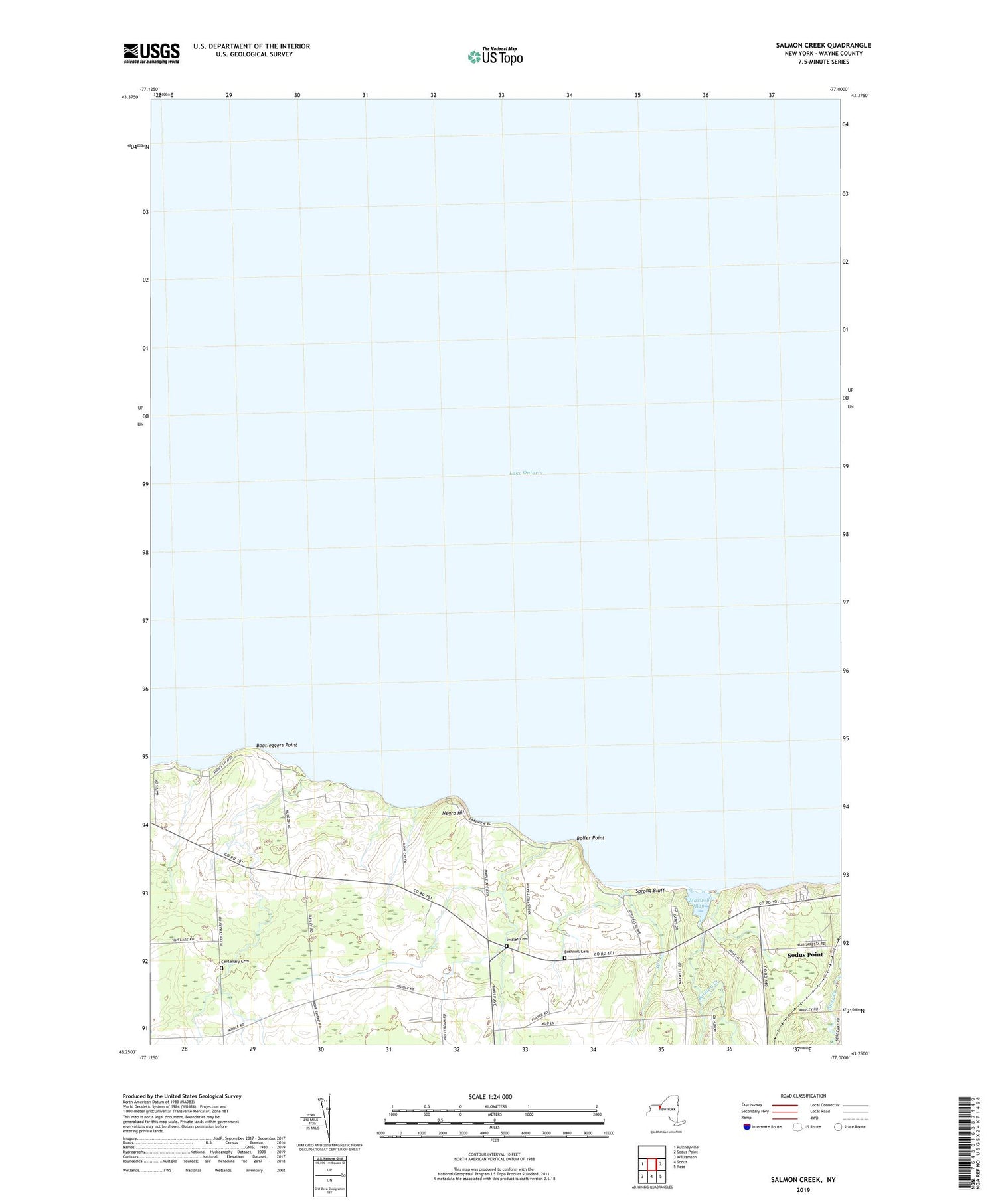 Salmon Creek New York US Topo Map Image