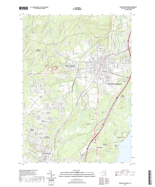 Saratoga Springs New York US Topo Map Image