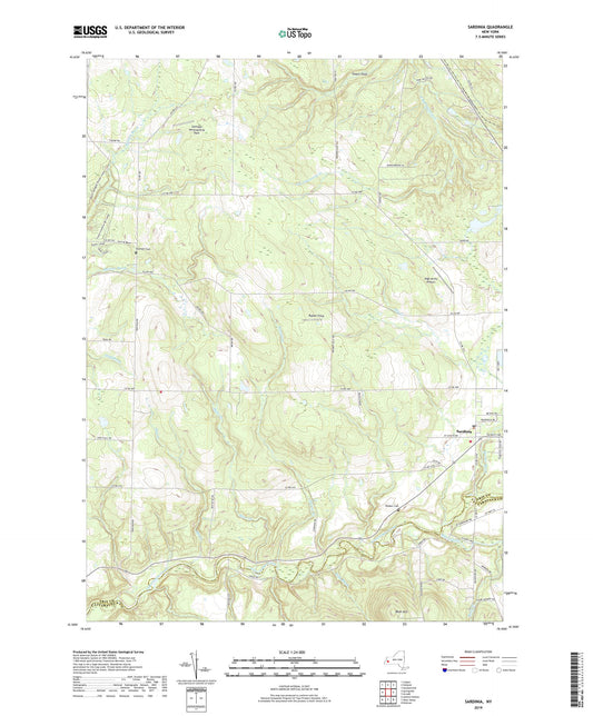 Sardinia New York US Topo Map Image