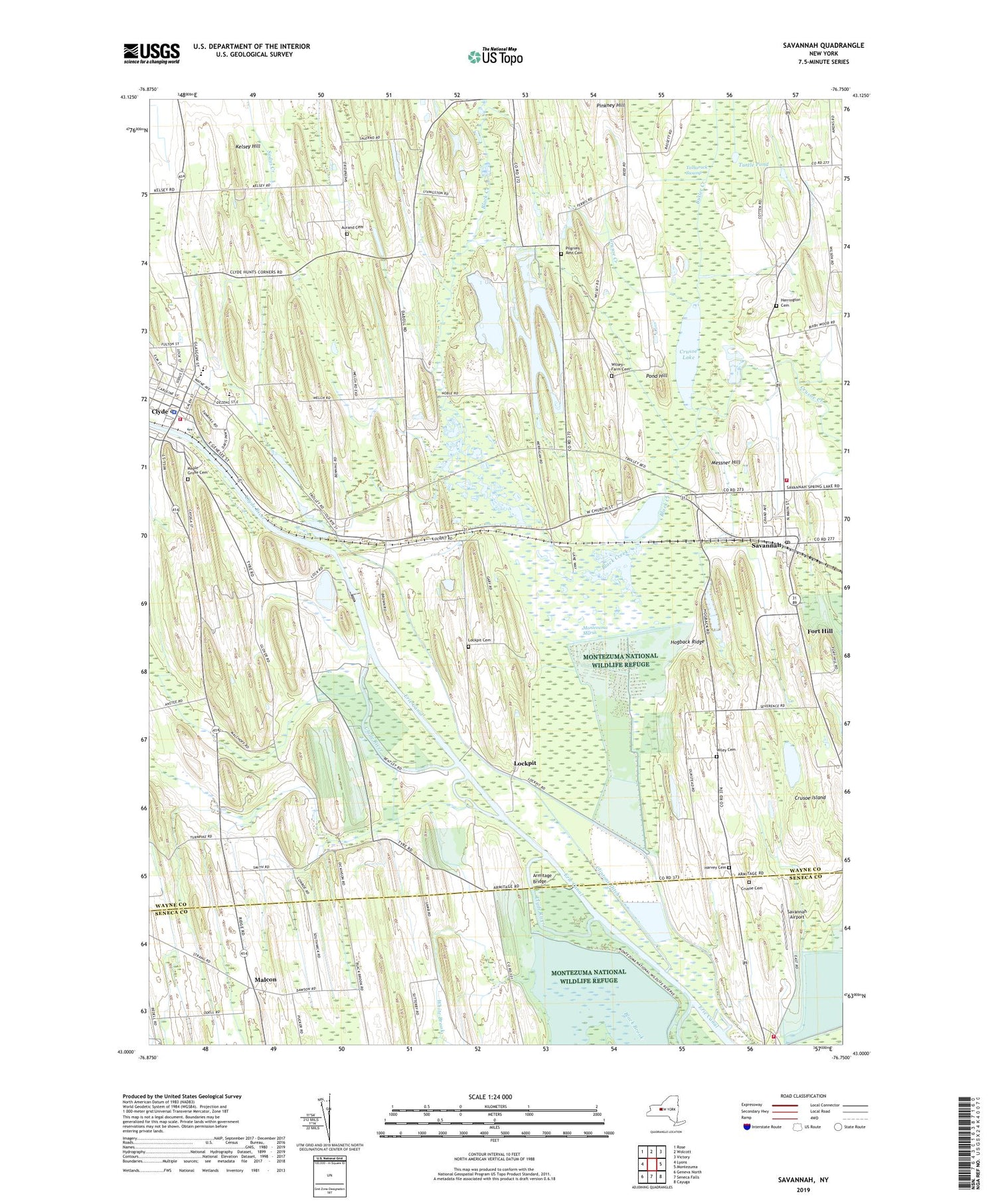 Savannah New York US Topo Map Image