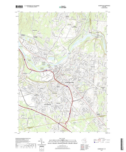 Schenectady New York US Topo Map Image