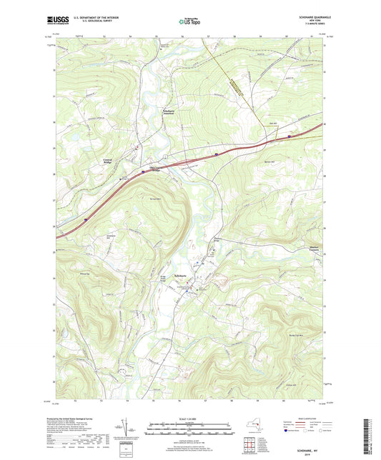 Schoharie New York US Topo Map Image