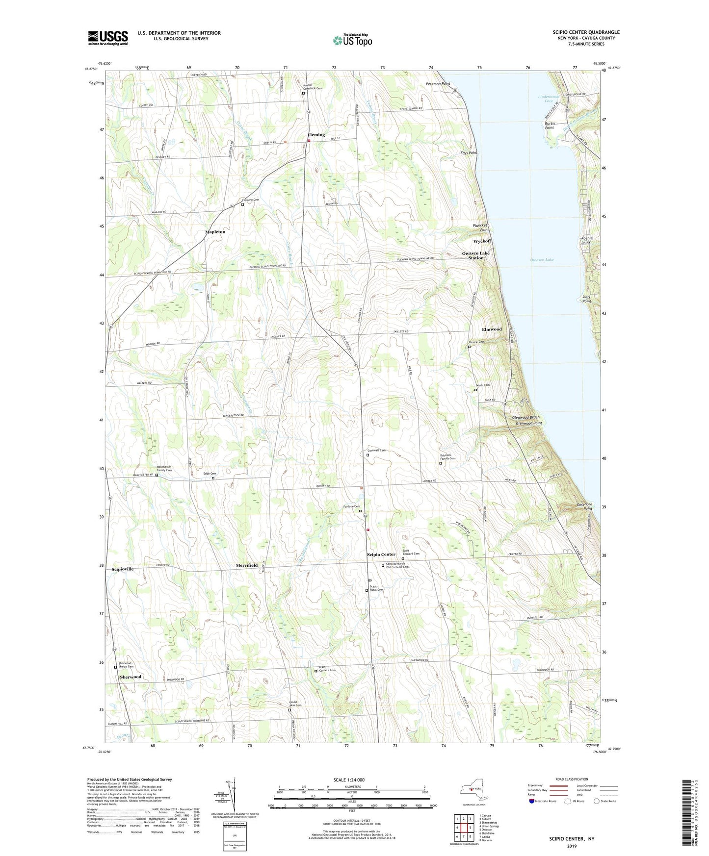 Scipio Center New York US Topo Map Image