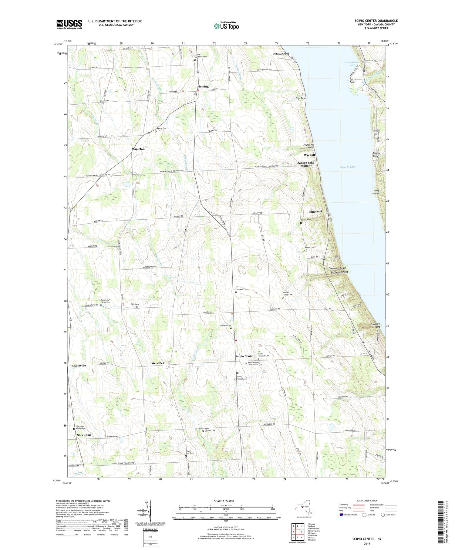 Scipio Center New York US Topo Map Image