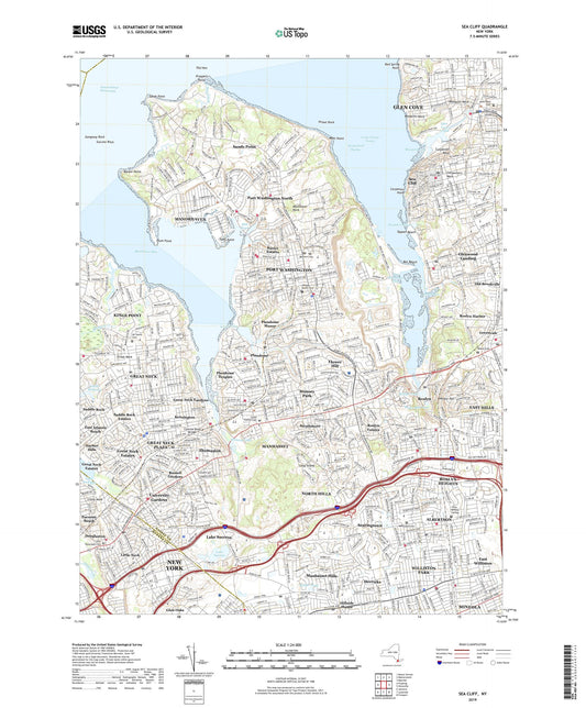 Sea Cliff New York US Topo Map Image