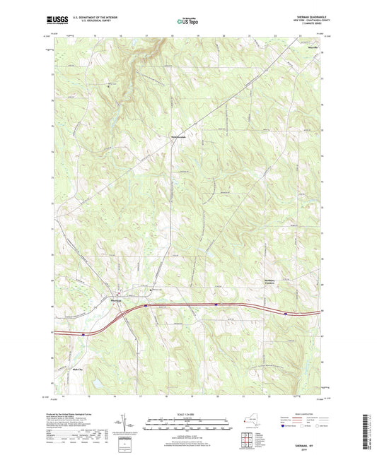 Sherman New York US Topo Map Image