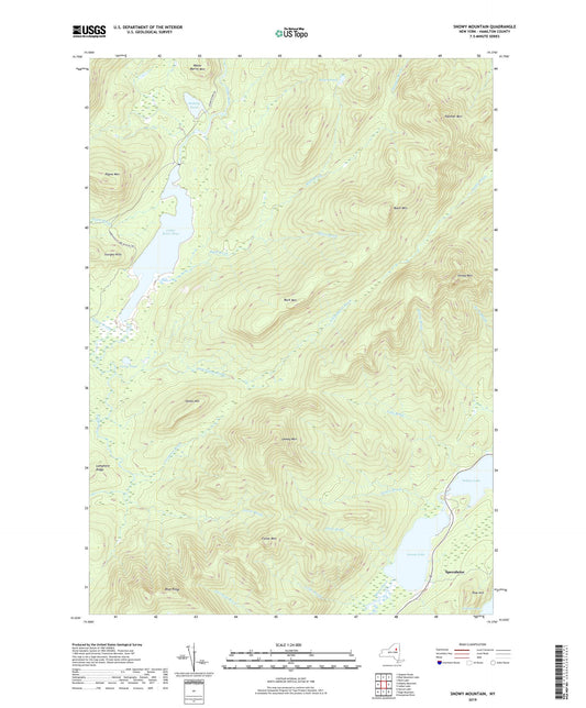 Snowy Mountain New York US Topo Map Image