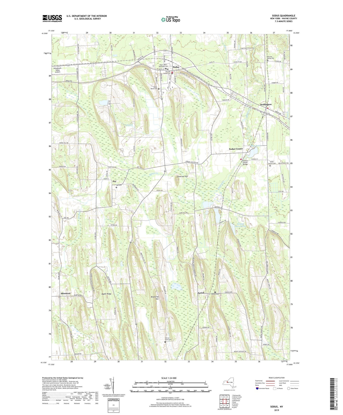 Sodus New York US Topo Map Image