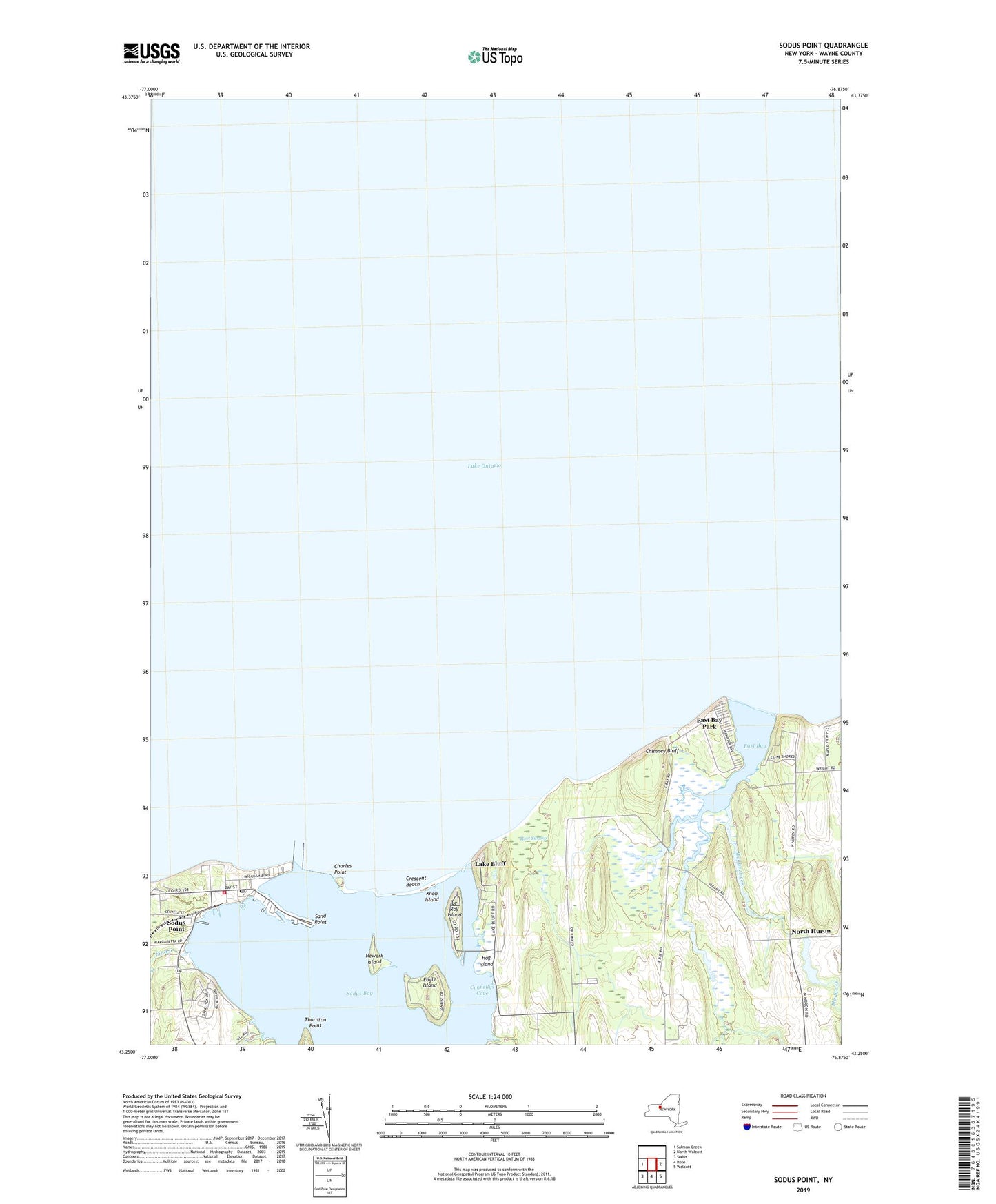 Sodus Point New York US Topo Map Image