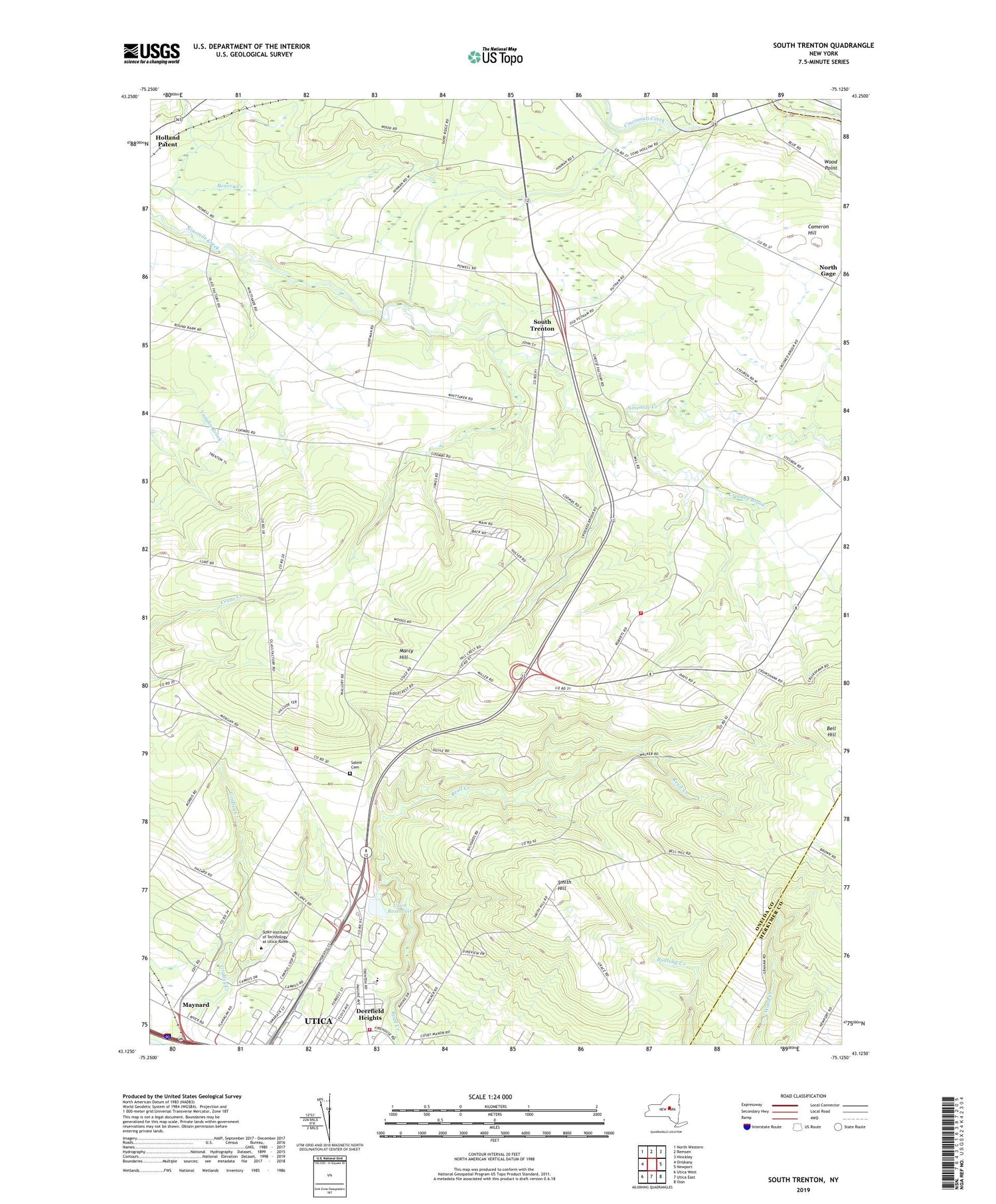 South Trenton New York US Topo Map Image