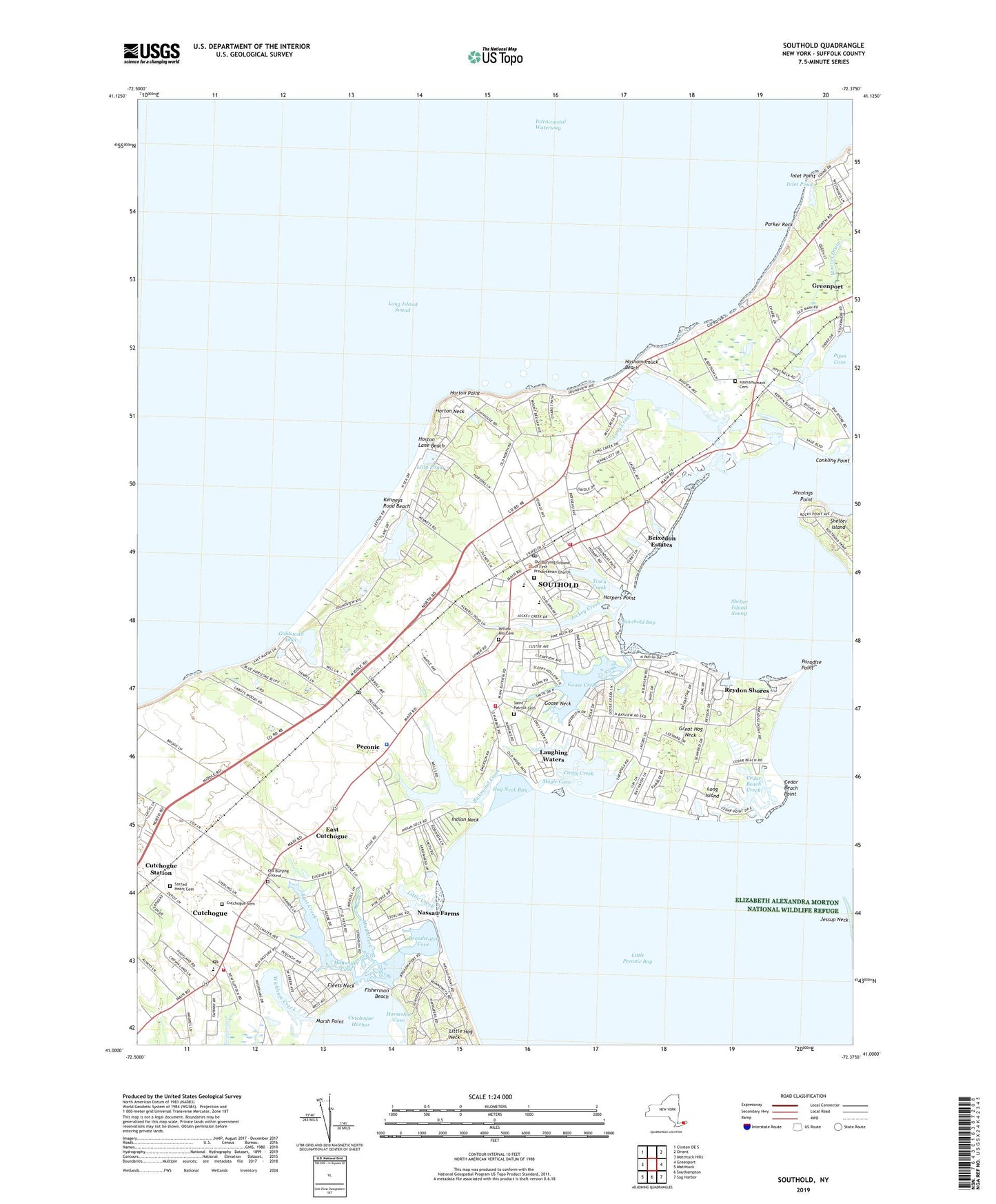 Southold New York US Topo Map Image