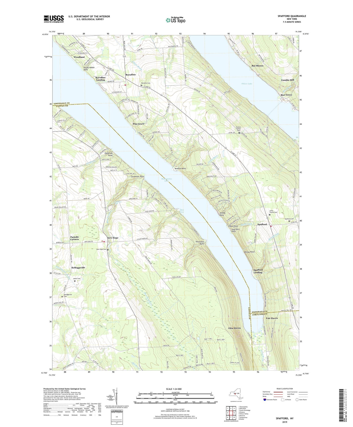Spafford New York US Topo Map Image