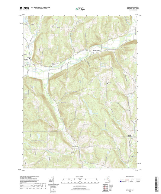 Spencer New York US Topo Map Image