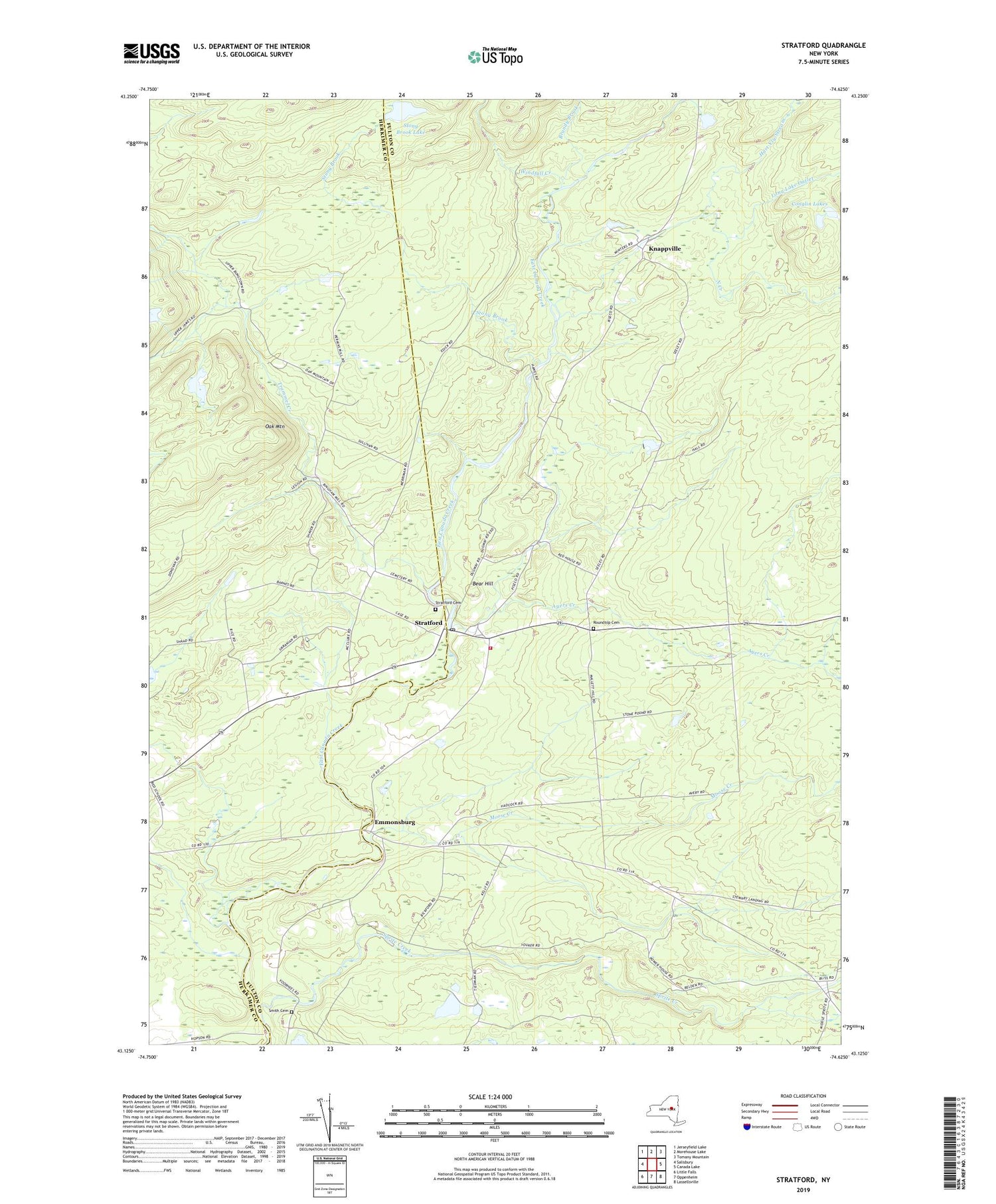 Stratford New York US Topo Map Image