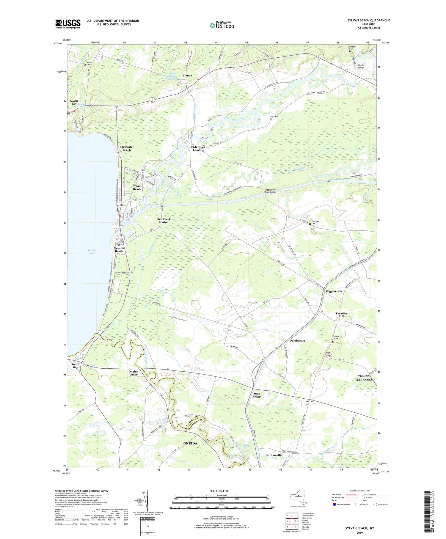 Sylvan Beach New York US Topo Map Image