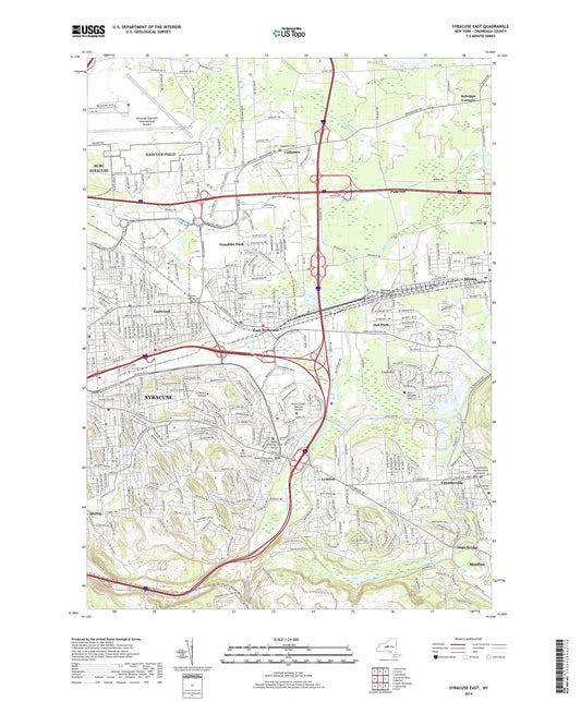 Syracuse East New York US Topo Map Image