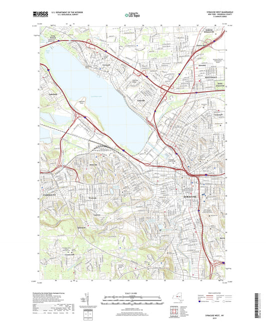 Syracuse West New York US Topo Map Image