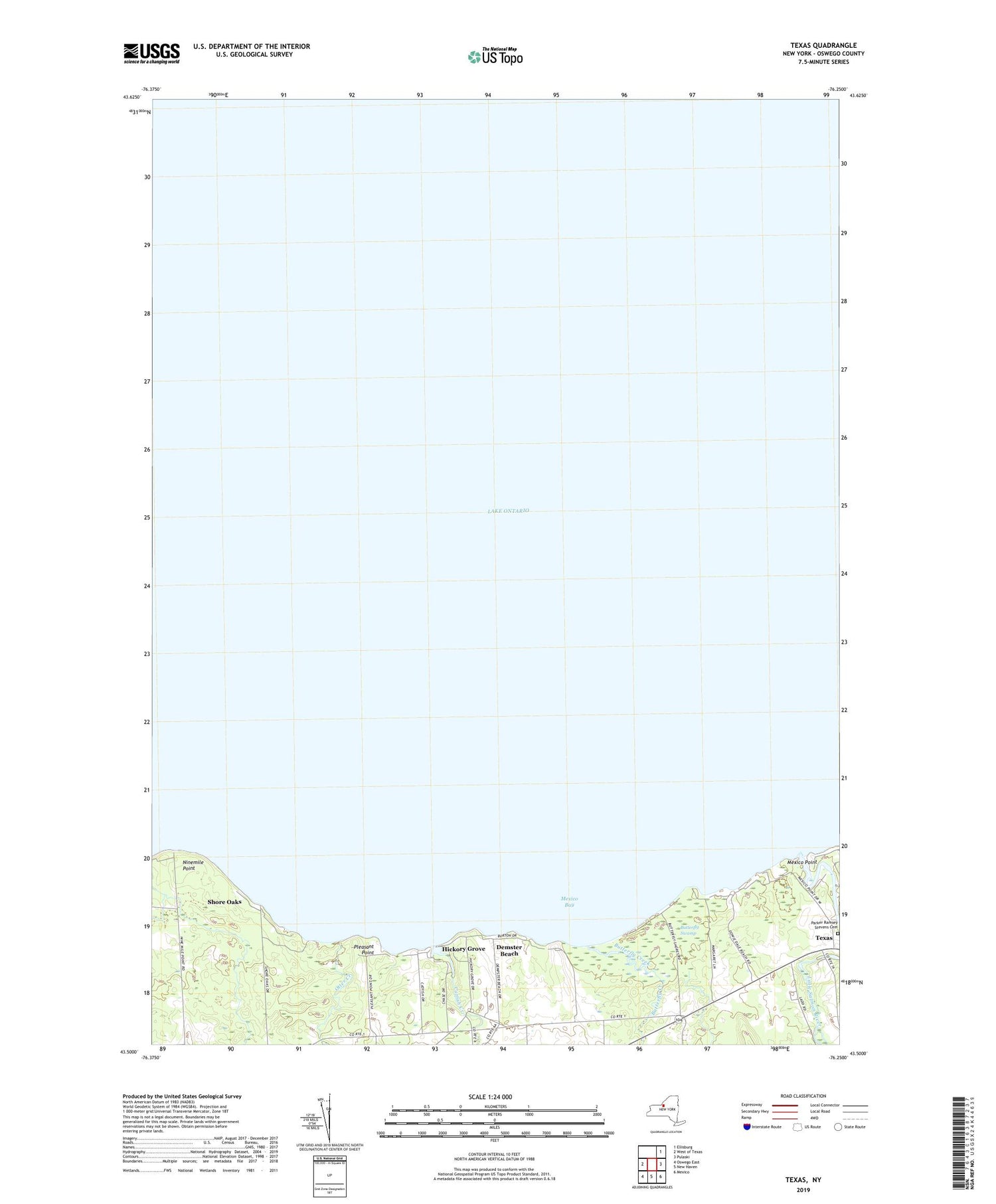 Texas New York US Topo Map Image