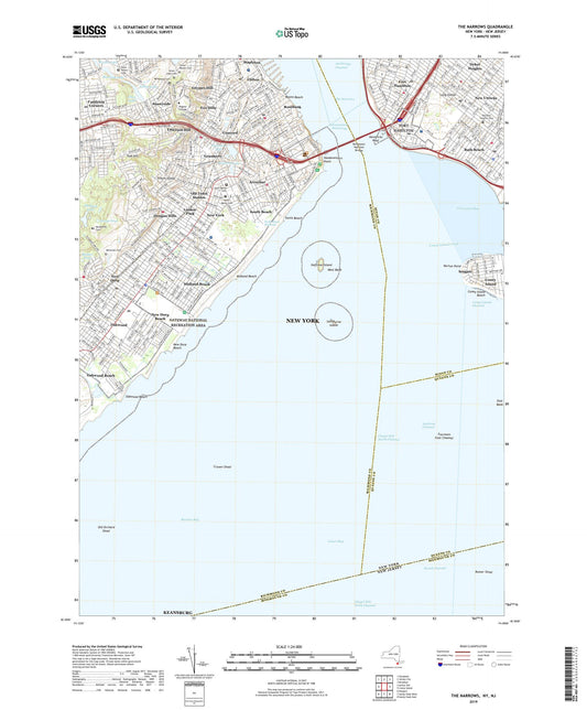 The Narrows New York US Topo Map Image