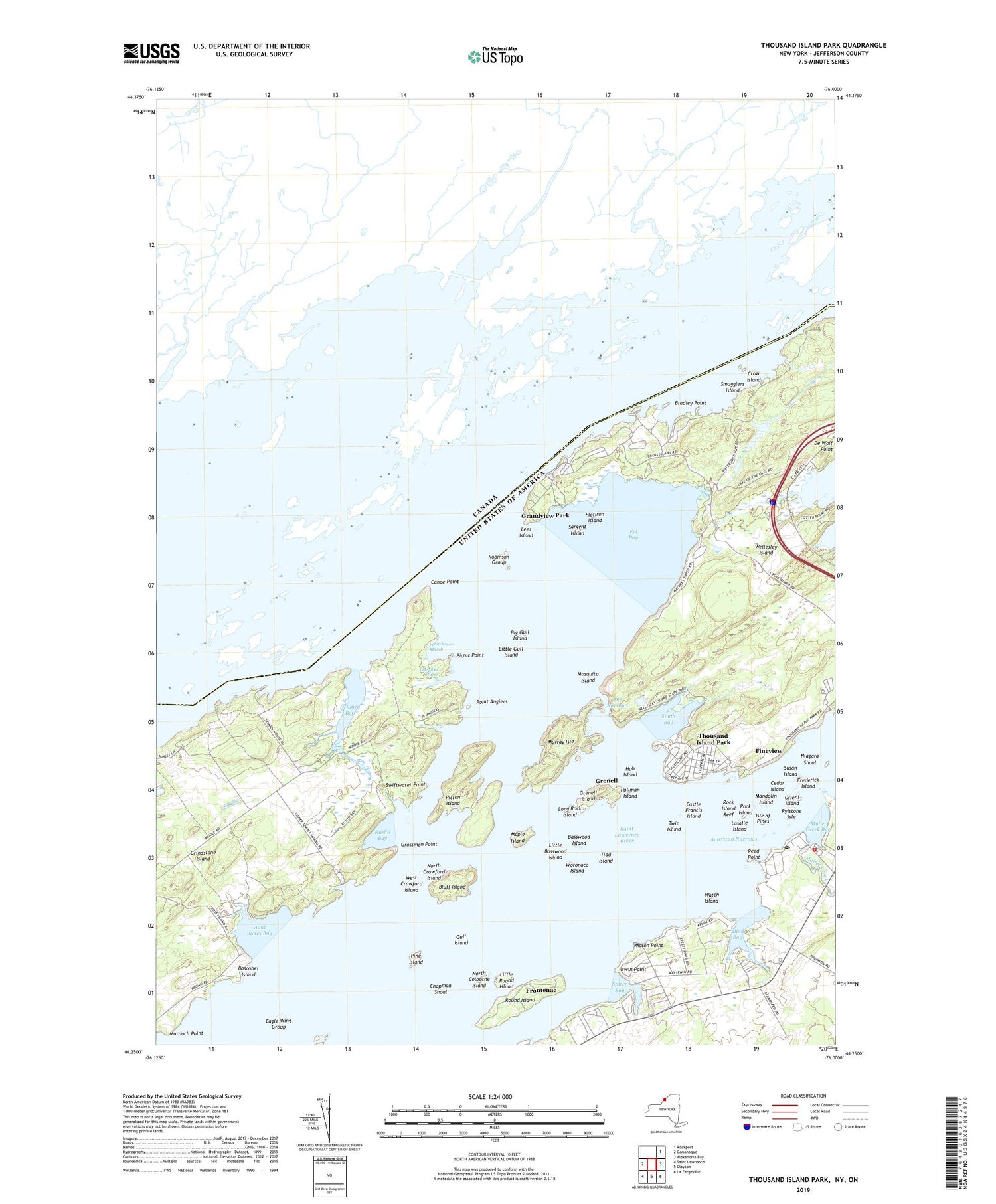 Thousand Island Park New York US Topo Map Image