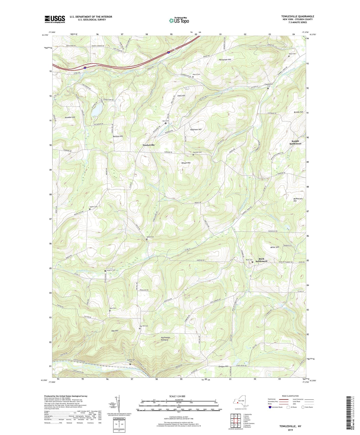 Towlesville New York US Topo Map Image