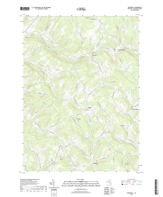 Treadwell New York US Topo Map Image