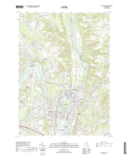 Troy North New York US Topo Map Image