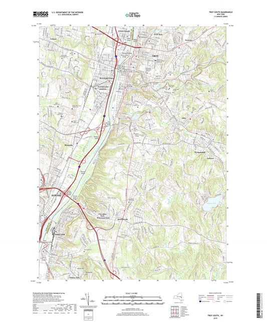 Troy South New York US Topo Map Image