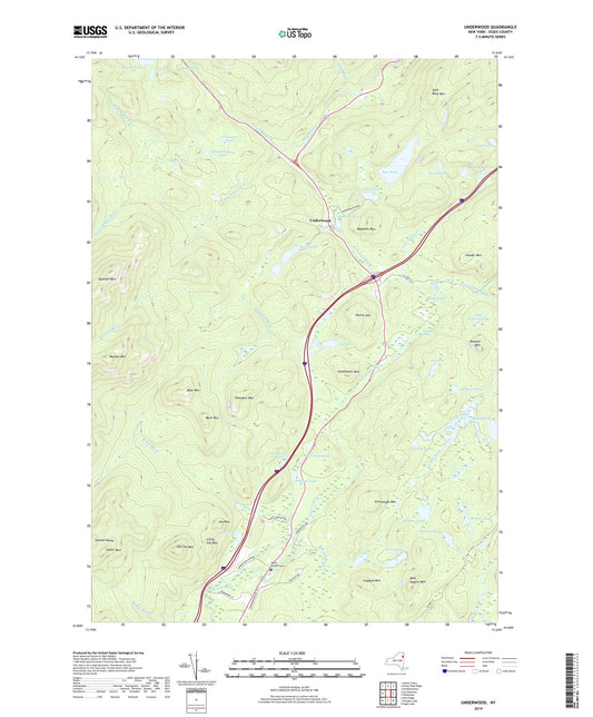 Underwood New York US Topo Map Image