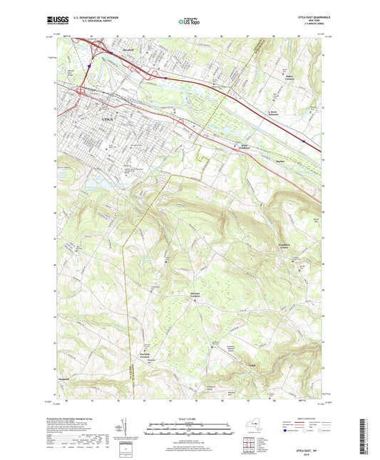 Utica East New York US Topo Map Image