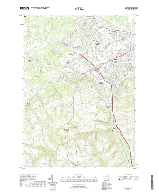 Utica West New York US Topo Map Image