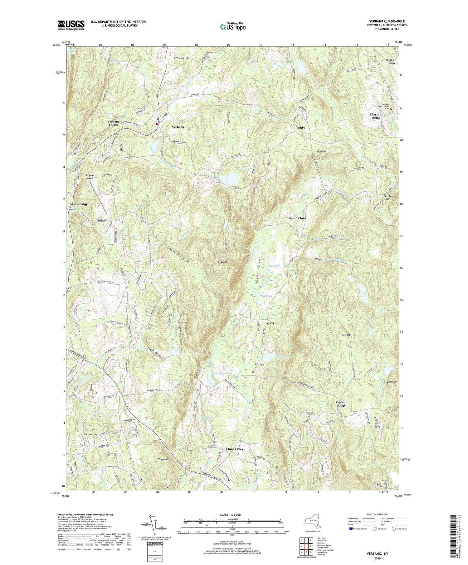 Verbank New York US Topo Map Image