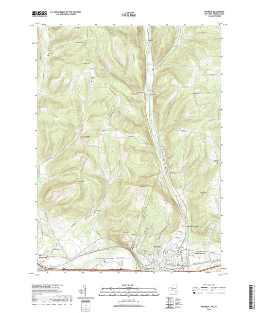 Waverly New York US Topo Map Image