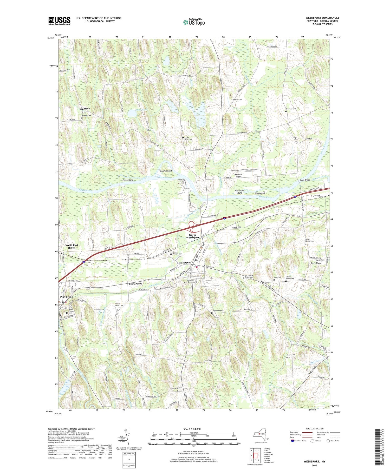 Weedsport New York US Topo Map Image